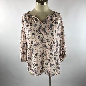 Rose&Thyme Women Large Blouse White Floral NWOT